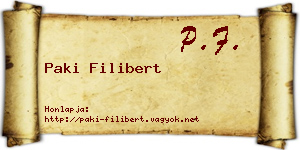 Paki Filibert névjegykártya
